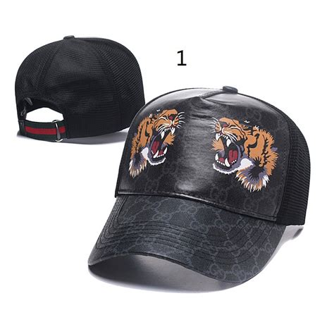 gucci black monogram hat|black tiger Gucci hat.